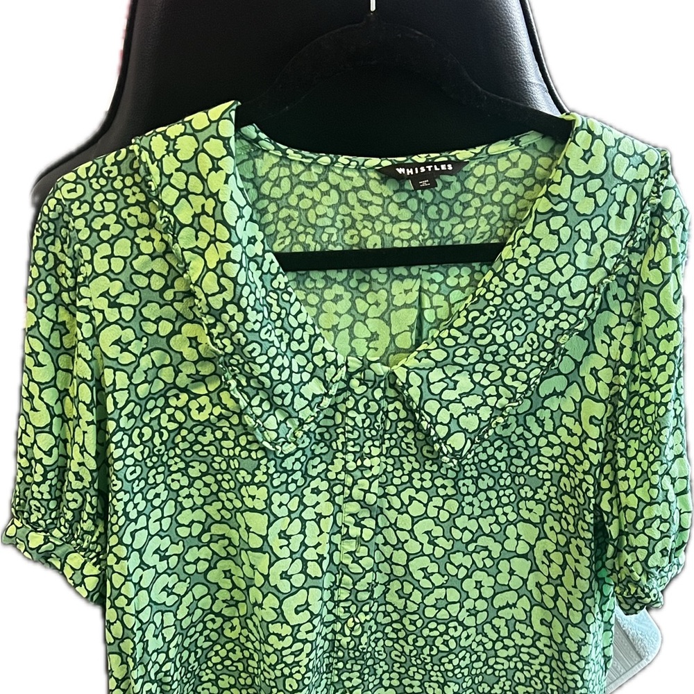 Whistles Green Patterned Women's Top